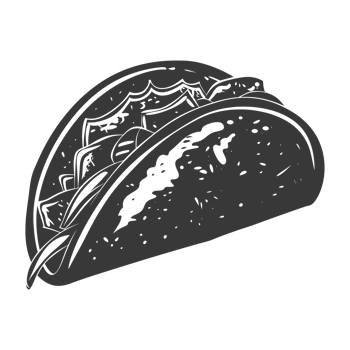 AI generated Silhouette taco food black color only png