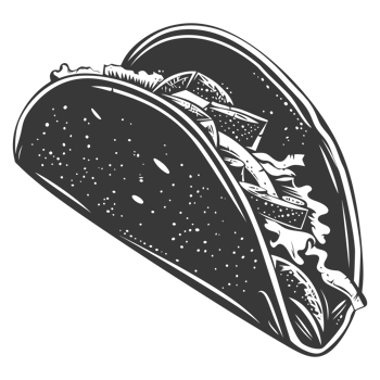 AI generated Silhouette taco food black color only png