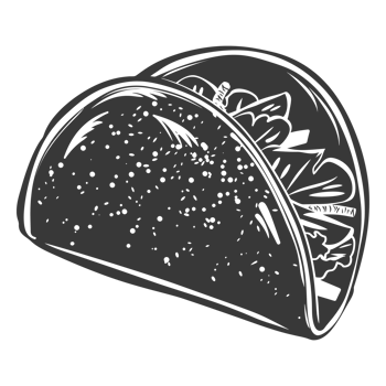 AI generated Silhouette taco food black color only png