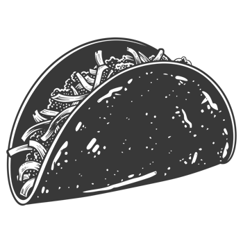 AI generated Silhouette taco food black color only png