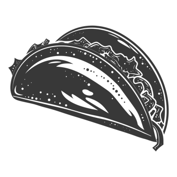 AI generated Silhouette taco food black color only png
