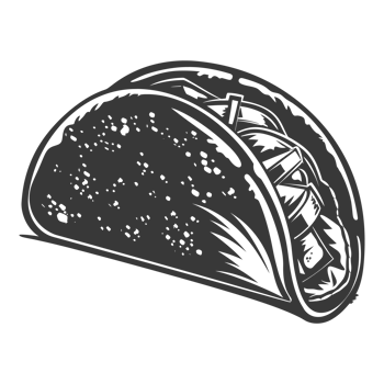 AI generated Silhouette taco food black color only png