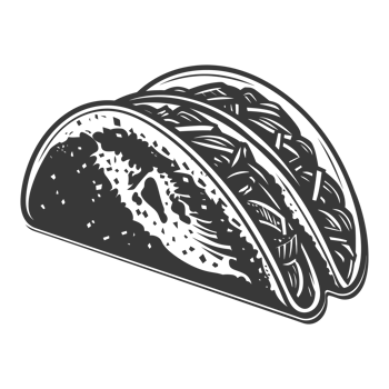 AI generated Silhouette taco food black color only png