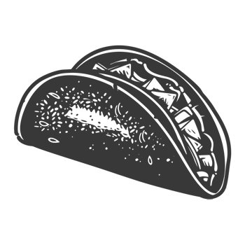 AI generated Silhouette taco food black color only png