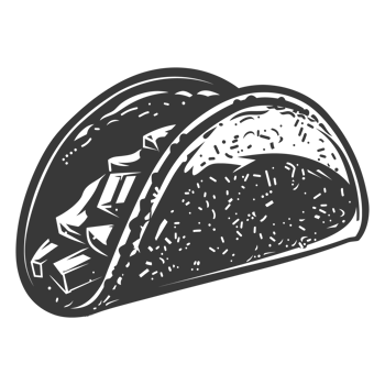 AI generated Silhouette taco food black color only png