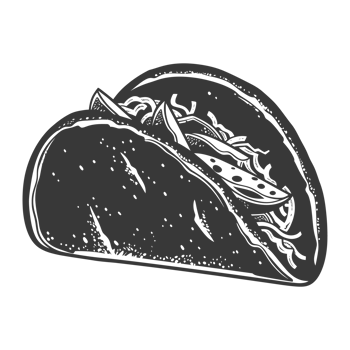 AI generated Silhouette taco food black color only png
