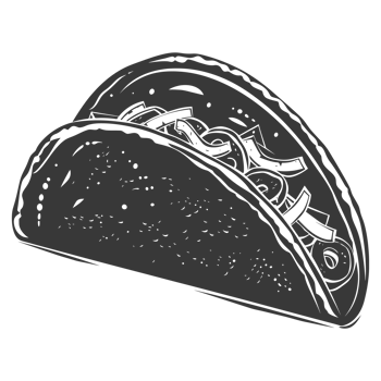 AI generated Silhouette taco food black color only png