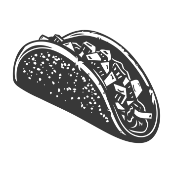 AI generated Silhouette taco food black color only png