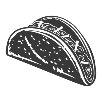AI generated Silhouette taco food black color only png