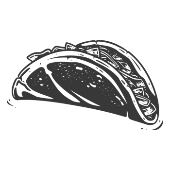 AI generated Silhouette taco food black color only png