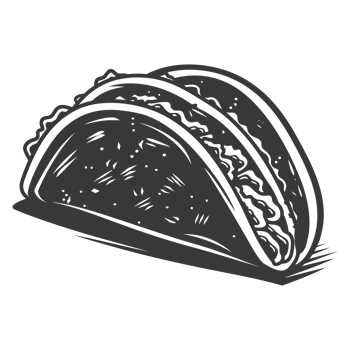 AI generated Silhouette taco food black color only png