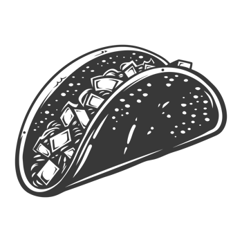 AI generated Silhouette taco food black color only png