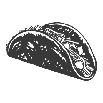 AI generated Silhouette taco food black color only png