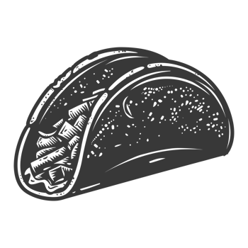 AI generated Silhouette taco food black color only png