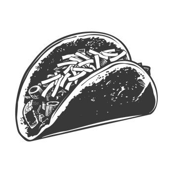 AI generated Silhouette taco food black color only png