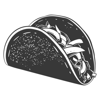 AI generated Silhouette taco food black color only png