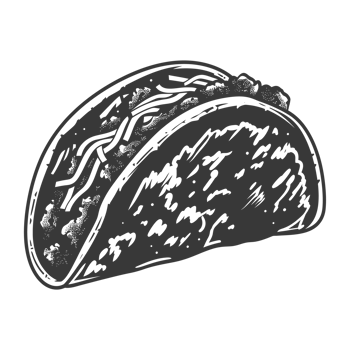 AI generated Silhouette taco food black color only png