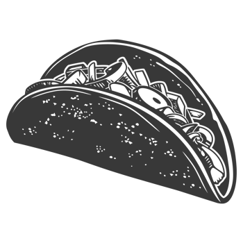 AI generated Silhouette taco food black color only png