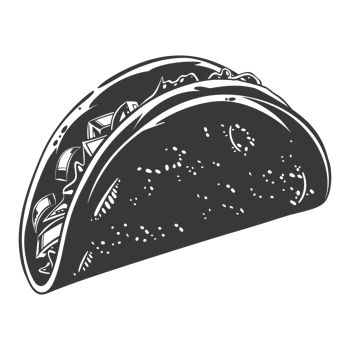 AI generated Silhouette taco food black color only png