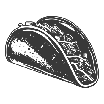 AI generated Silhouette taco food black color only png