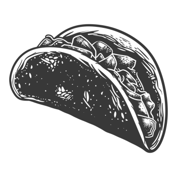 AI generated Silhouette taco food black color only png