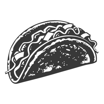 AI generated Silhouette taco food black color only png