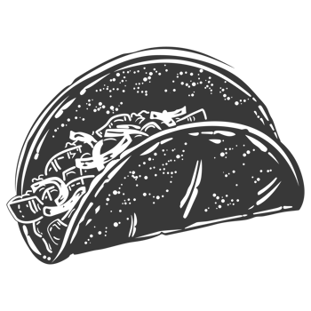 AI generated Silhouette taco food black color only png