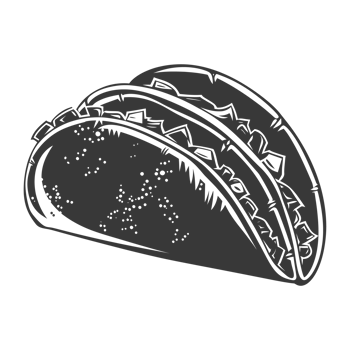 AI generated Silhouette taco food black color only png