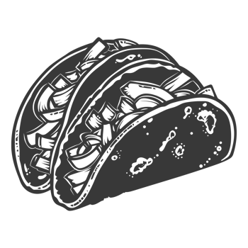 AI generated Silhouette taco food black color only png