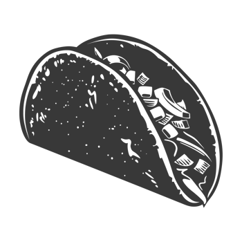 AI generated Silhouette taco food black color only png