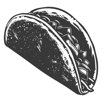 AI generated Silhouette taco food black color only png