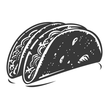 AI generated Silhouette taco food black color only png