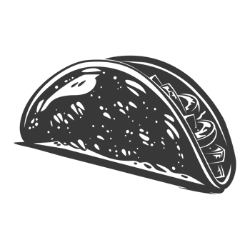 AI generated Silhouette taco food black color only png