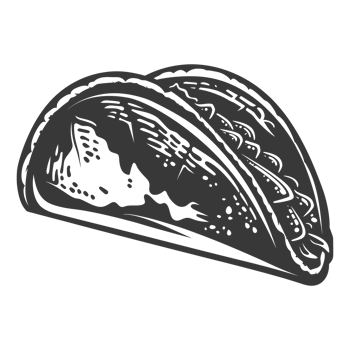 AI generated Silhouette taco food black color only png