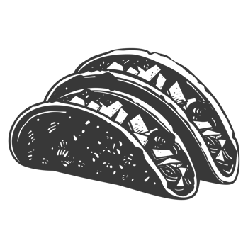AI generated Silhouette taco food black color only png