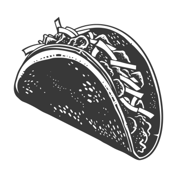 AI generated Silhouette taco food black color only png