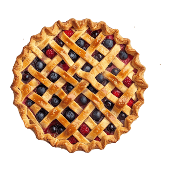 AI generated Homemade pie with berries on transparent background png