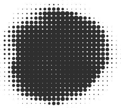 Halftone dotted shape. Paint blob with noisy effect. Abstract splatter circle shape. png