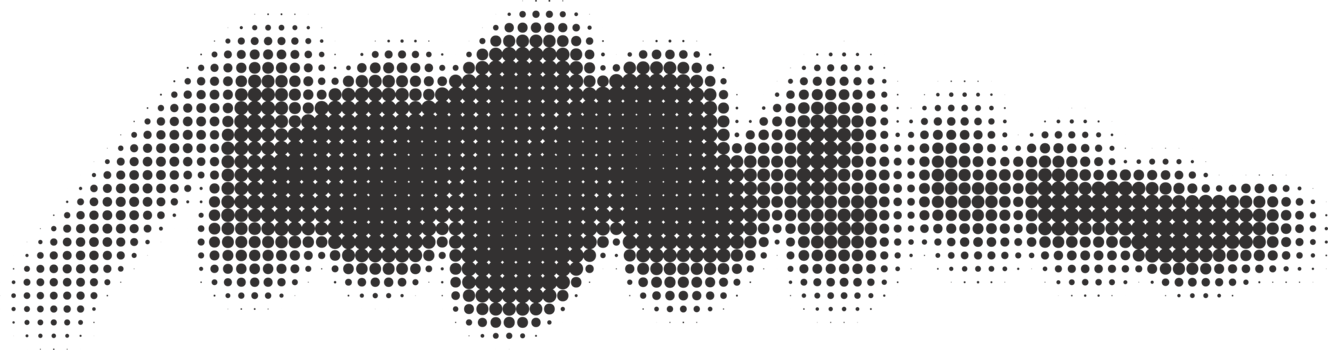Halftone noisy gradient paint brush stroke. Dotted blob. Abstract grunge element png