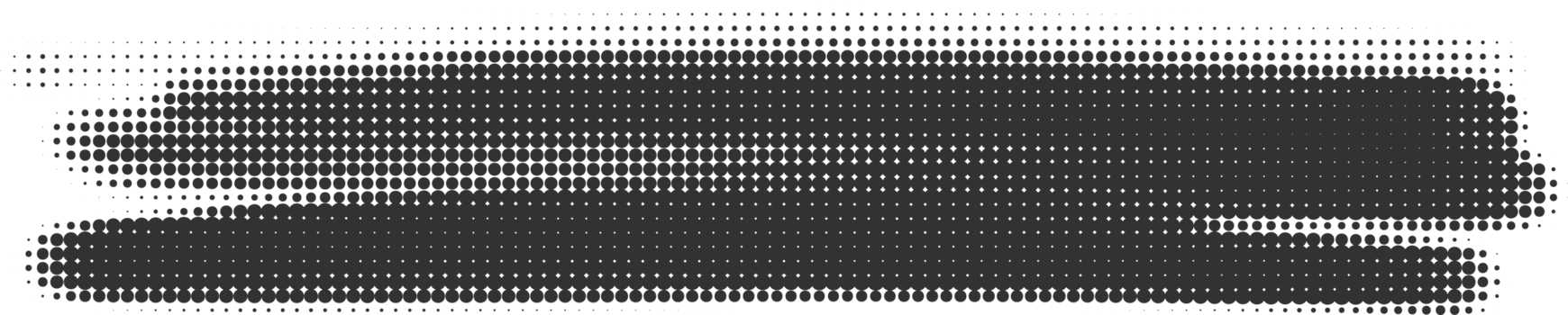 Halftone noisy gradient paint brush stroke. Dotted blob. Abstract grunge element png