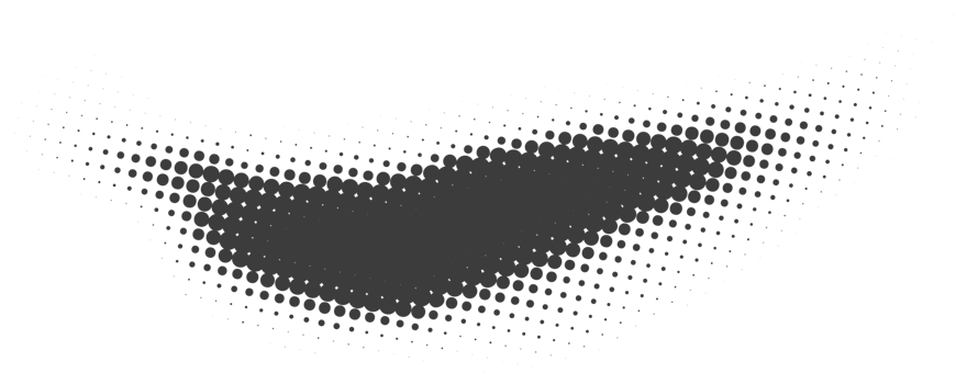 Halftone dotted shape. Paint blob with noisy effect. Abstract splatter shape png