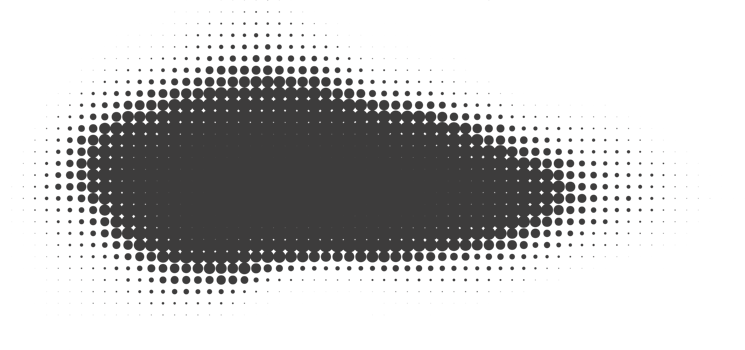 Halftone dotted shape. Paint blob with noisy effect. Abstract splatter shape png