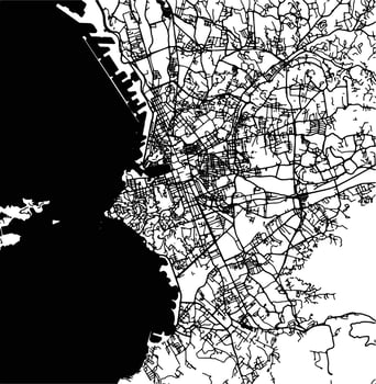 Silhouette map of Marseille France. vector