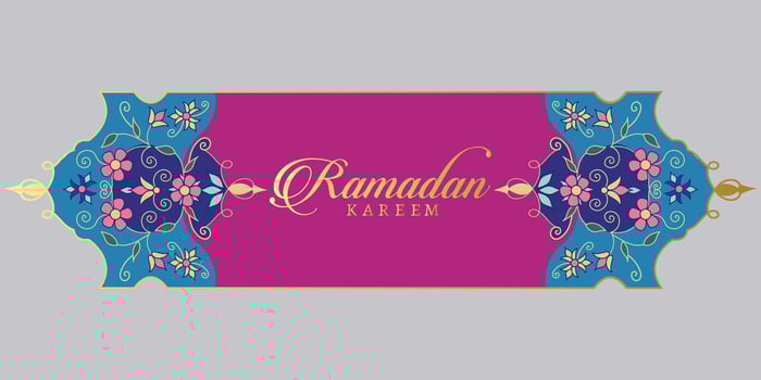Intricate Turkish text border with Ramadan Kareem text vector