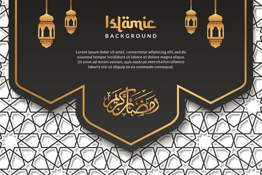 Islamic background ramadan kareem, black color eid mubarak template vector
