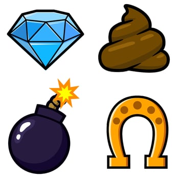 Object Cartoon Sticker Set vector