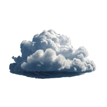 AI generated Realistic partly cloudy weather, fluffy clouds on a transparent background png