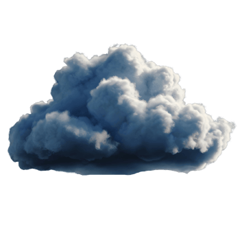 AI generated Realistic partly cloudy weather, fluffy clouds on a transparent background png