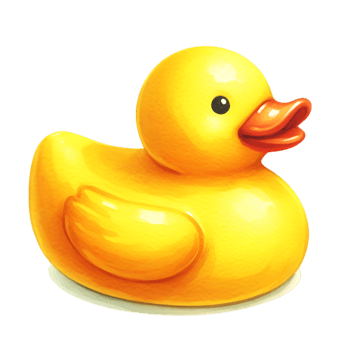AI generated A bright yellow rubber duck toy. png