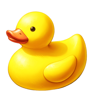 AI generated A bright yellow rubber duck toy. png